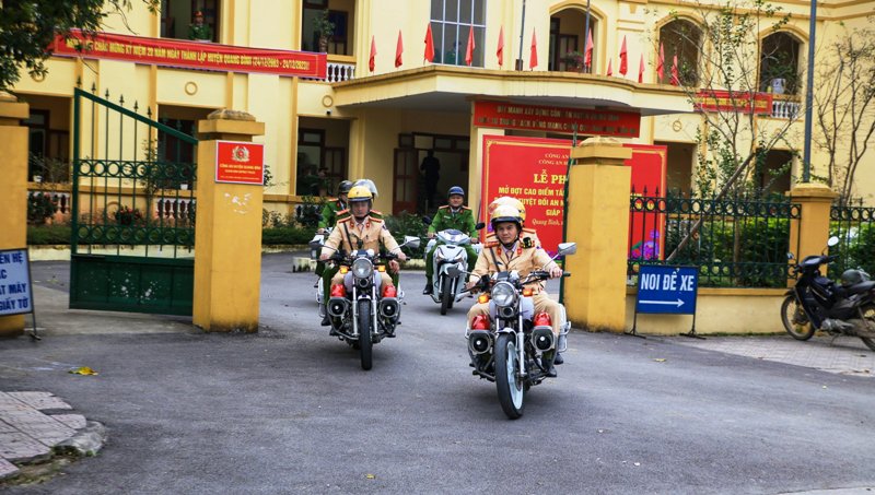 Đội Cảnh sát giao thông – trật tự Công an huyện Quang Bình đẩy mạnh công tác đảm bảo trật tự an toàn giao thông
